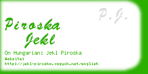 piroska jekl business card